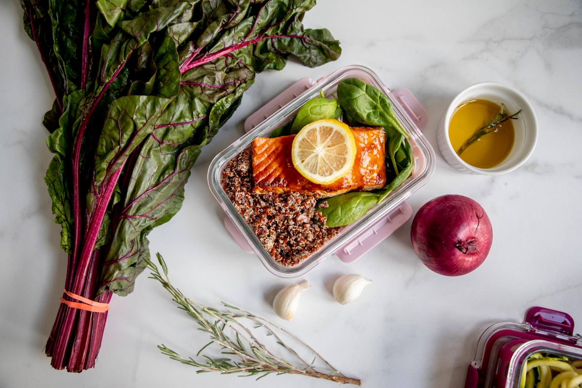 Healthy balanced meal preparation